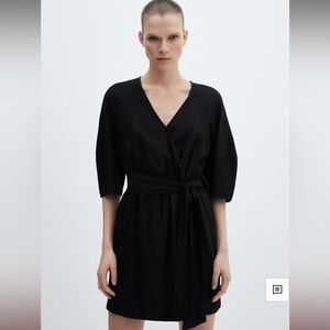 Mango Bow wrap dress NWT